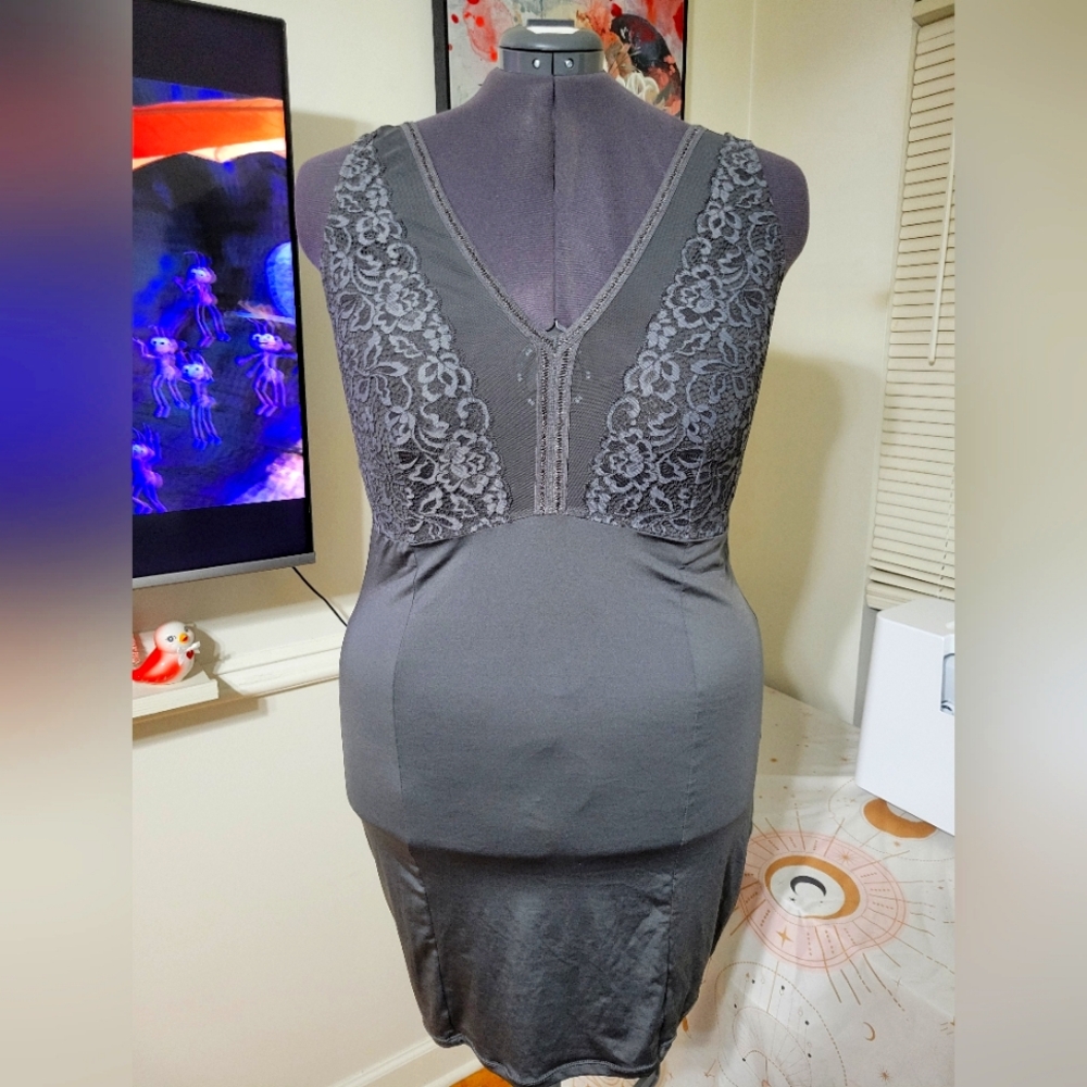 Plus Size Gray, Lacy Nightgown